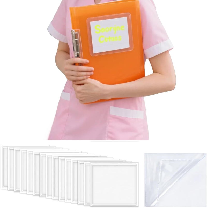 Hibmisy 60 Pack Label Pockets, Clear Self-Adhesive Plastic Index Card Holders with Top Open,Square Label Sleeves for Organizing Storage Bins (60, 3.5 x 3.5 inches) - Image 3